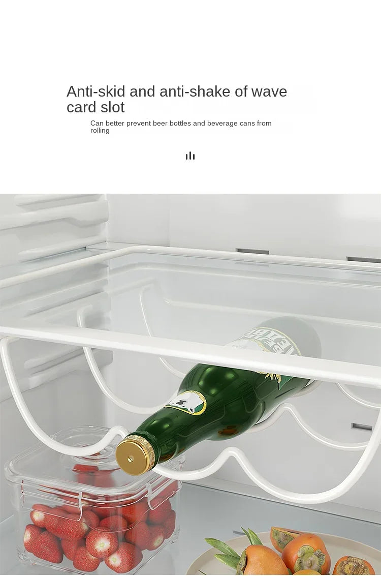 Creative Refrigerator Beer Bottle Organizer Rack - Wine Display Shelf with Holder Hook for Home Kitchen Storage and Organization