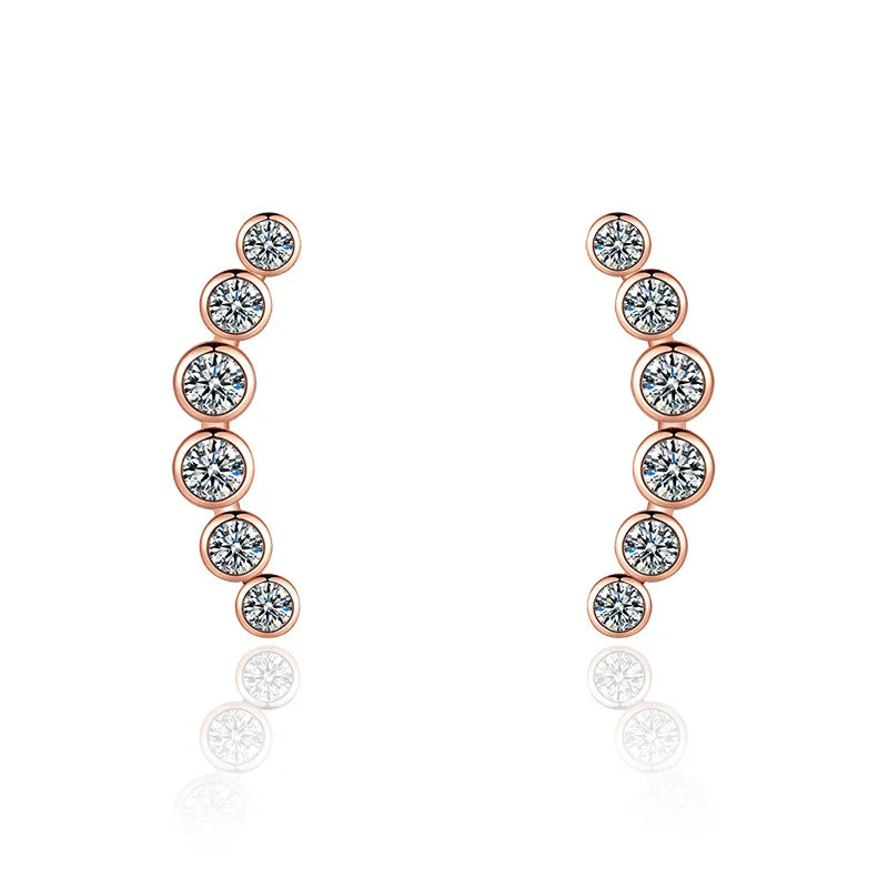 New 925 Sterling Silver Earrings 18K Gold Plated Zircon for Women Exquisite Girlfriend Wedding Engagement Jewelry Fashion Gift