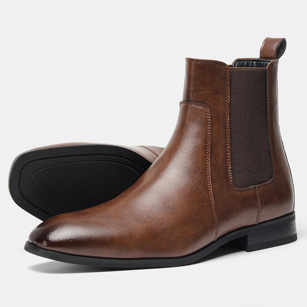 40~46 Chelsea Boots Men 2024 Brand Comfortable Fashion Leather Men Boots #KD431