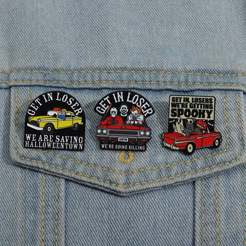 Cartoon Cool Sports Car Lapel Pin Science Fiction Film Badges Brooches For Clothing Cool Men Women Enamel Fashion Accessories