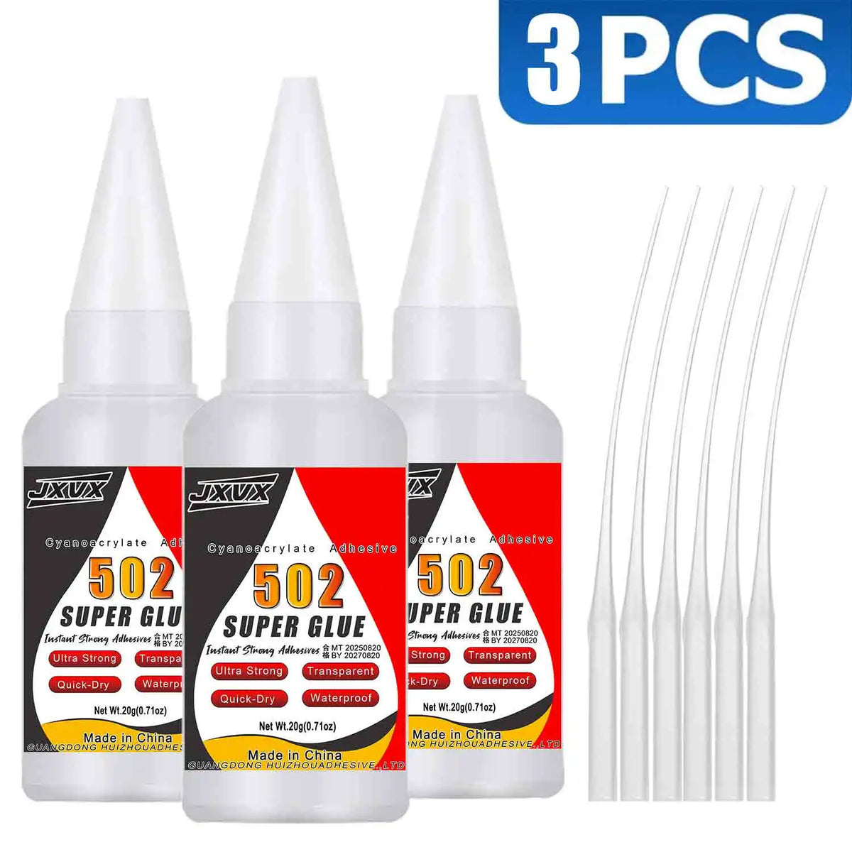 502 Super Glue Quick-drying Strong Cyanoacrylate Glue is used for diy handicraft repair of metal, wood, plastic and ceramics.20g