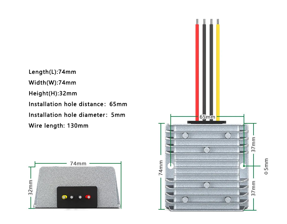 24V 36V 72V 60V 48V TO 12V 10A 15A 20A 25A  Automotive Step-down Power Supply Module 15V-90V TO 12V DC Converter Regulator CE