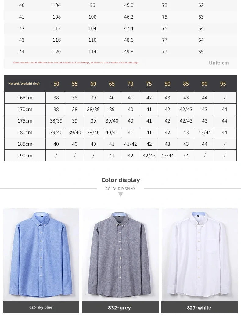 Men's Long Sleeve Shirt Spring Summer Autumn Winter Oxford Woven Slim Free Ironing Comfortable Soft Casual Fashion Simple Work