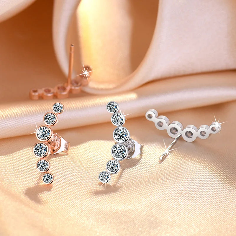 New 925 Sterling Silver Earrings 18K Gold Plated Zircon for Women Exquisite Girlfriend Wedding Engagement Jewelry Fashion Gift