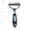 Pet Dematting Comb Double Sided Dog Cat Grooming Brush 2 Sizes 5 Colors Anti Slip Handle Removes Tangles Loose Hair Removal tool