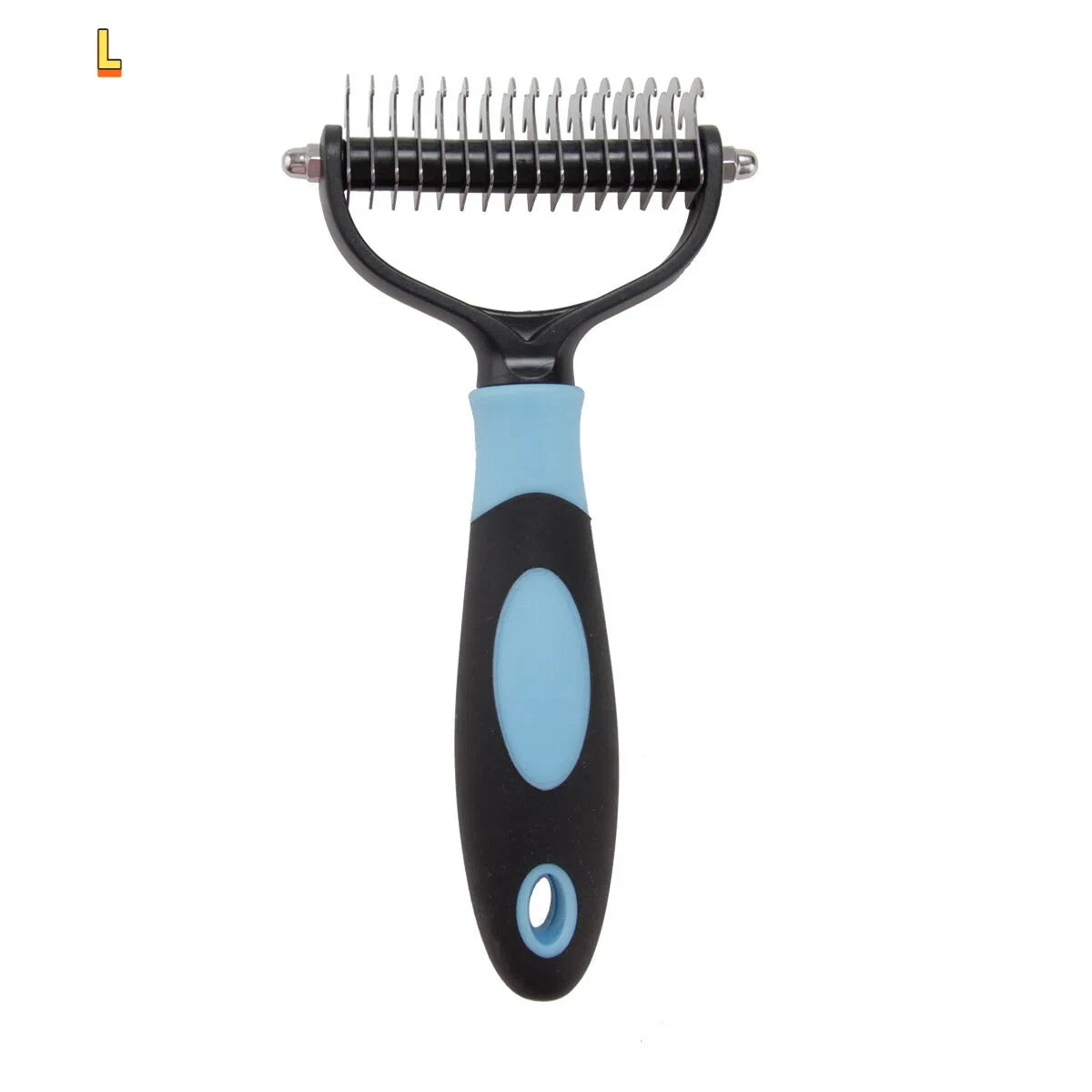 Pet Dematting Comb Double Sided Dog Cat Grooming Brush 2 Sizes 5 Colors Anti Slip Handle Removes Tangles Loose Hair Removal tool