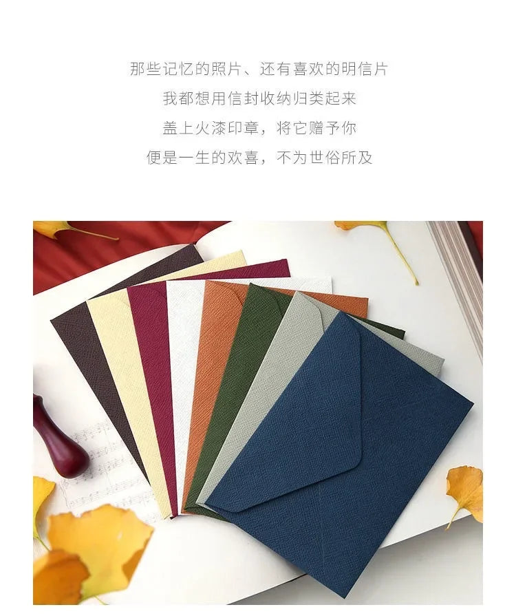10pcs/batch Linen Envelope Letter Paper Set with Retro Wind Sealing Bag