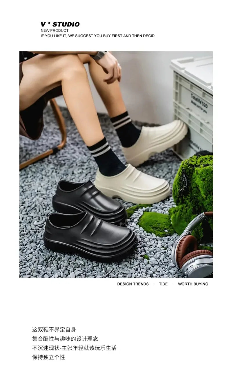Men's Chef Shoes Summer Spring and Autumn Slippers Men Kitchen Shoes Couple Waterproof Shoes Women Chef Shoes EVA Man Sandals