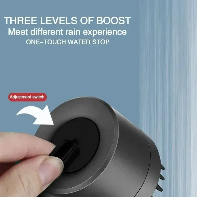 High Pressure ShowerHead 4 Modes Water Saving with Filter for HardWater Adjustable Spray with Massage Bathroom Shower New