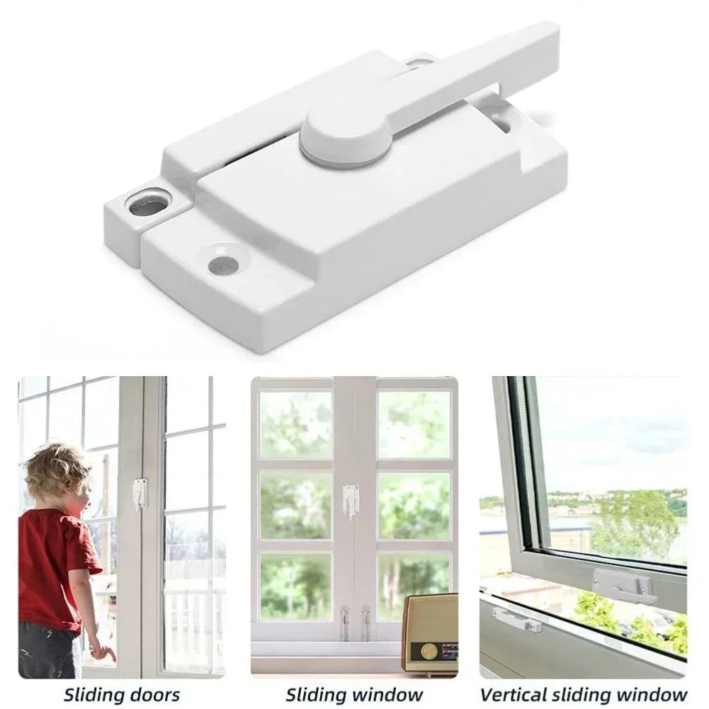 1PC Zinc Alloy Sash Lock 60x25mm Sliding Casement Sash Vertical Slider Fitch Catch Lock White Home Door Window Hardware