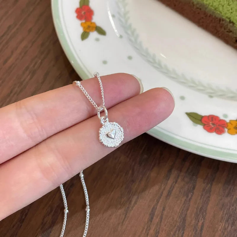 925 Silver Necklace Punk Wealth Good Wish Matte Ball Bread OT Clasp Stackable for Women Girl Jewelry Gift Dropshipping Wholesale