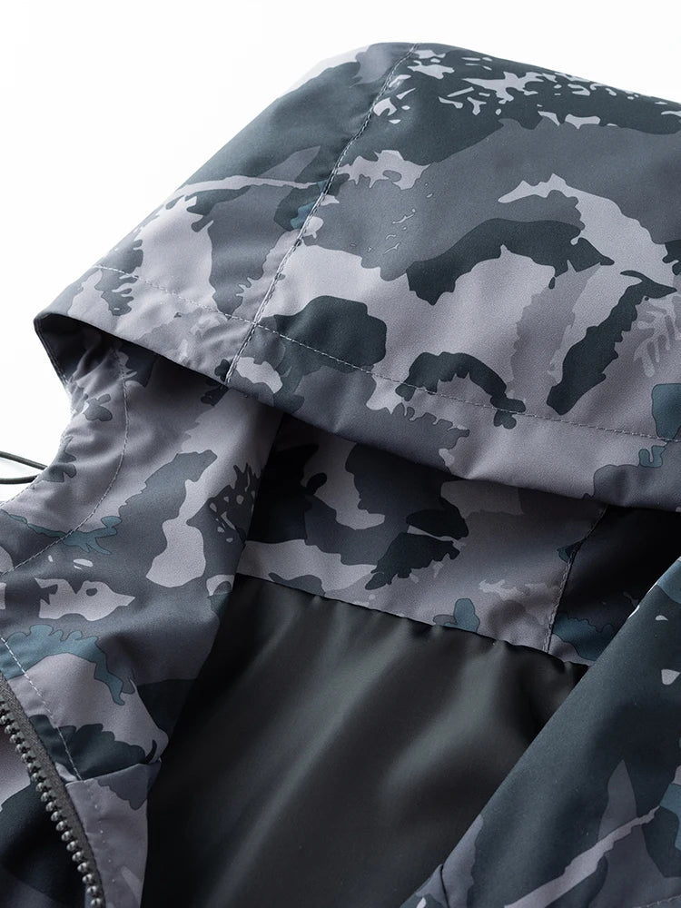 Outdoor Men's Camouflage Tactical Jacket Spring Autumn Lightweight Waterproof Windproof Breathable Mountaineering Fishing Jacket
