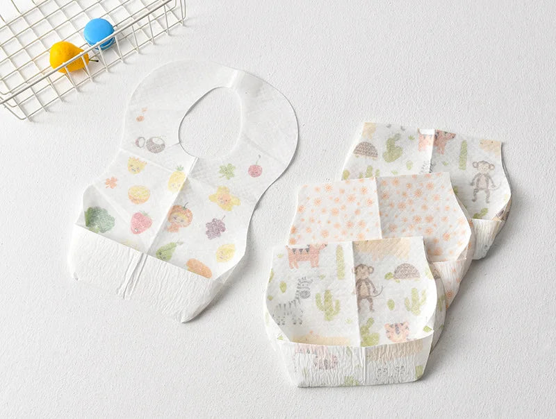 10/30/50pcs Disposable Baby Bibs Waterproof Feeding Bibs for Children Portable Burp Cloth Babies Accessories