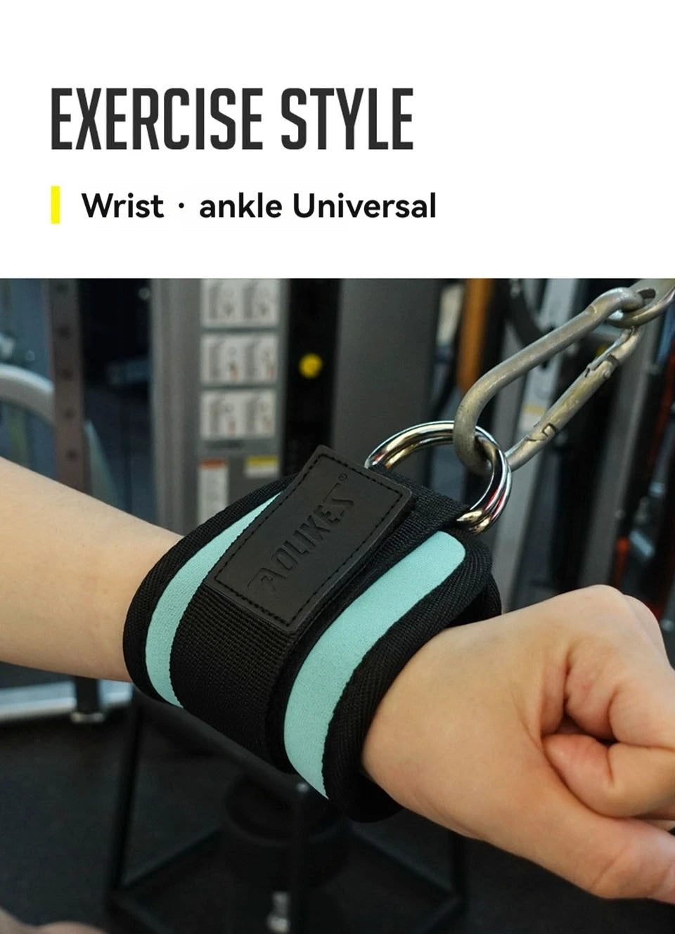 AOLIKES 1PCS Ankle Straps For Cable Machine Kickbacks, Glute Workouts, Lower Body Exercises - Adjustable Leg Straps with Padding