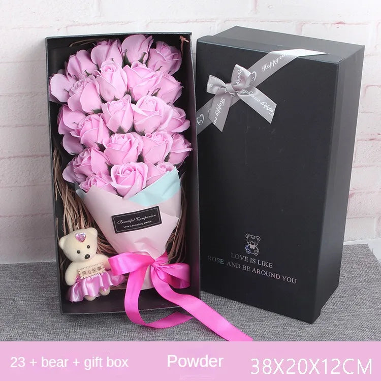 23 Soap Bouquet Gift Box Rose Birthday Gift for Girlfriend Best Friend Wife Home Decor  Artificial Flowers Gift Box Wedding