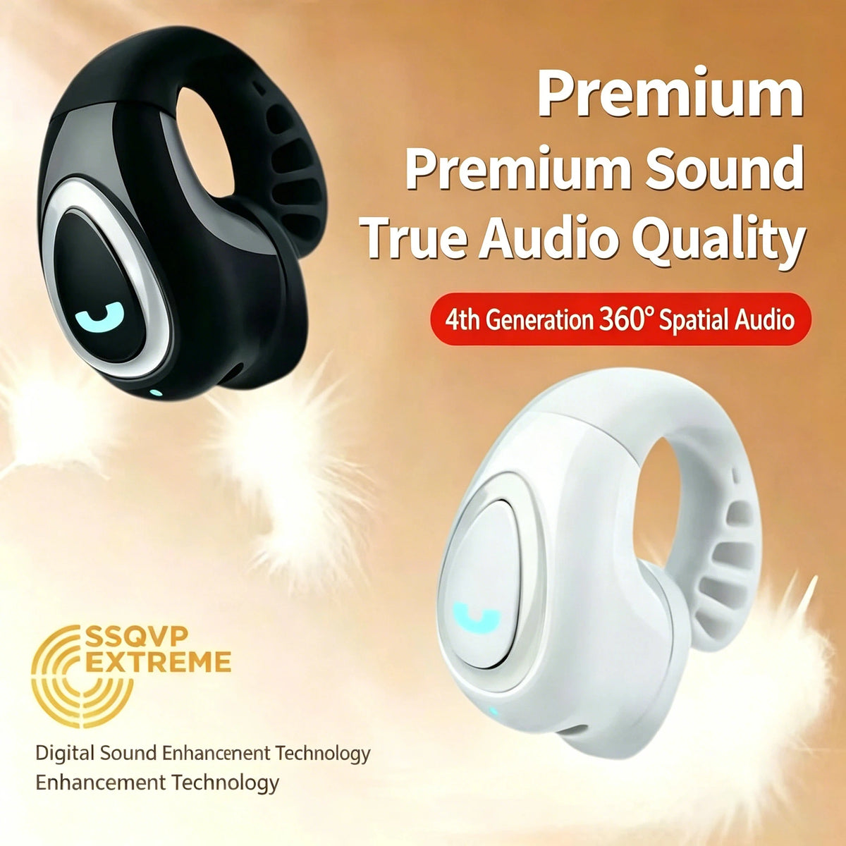 BT  Earphone Clip On Monaural Inear Motion Stereo Bone Conduction  Business Wireless Earphone Mini Monaural Tws