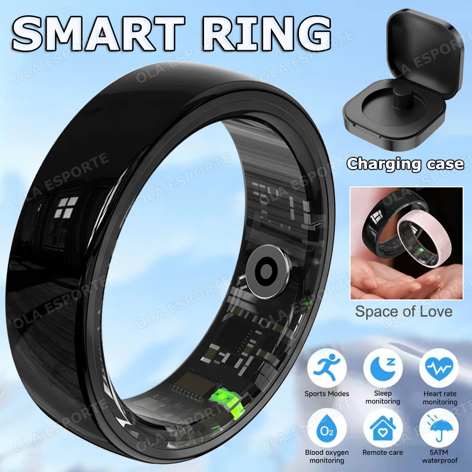 Smart Couple Ring Bluetooth Connection Multiple Sports Modes Pedometer Fitness Rings Heart Rate Sleep Monitoring Waterproof R12