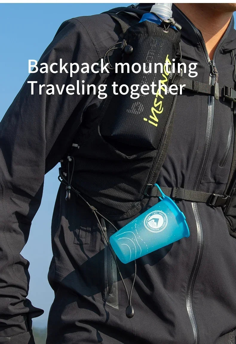 MAP BROTHER 200ml Foldable Soft Flask TPU Squeeze Outdoor Sport Running Water Bottle for Running Hiking Cycling Climbing Durable