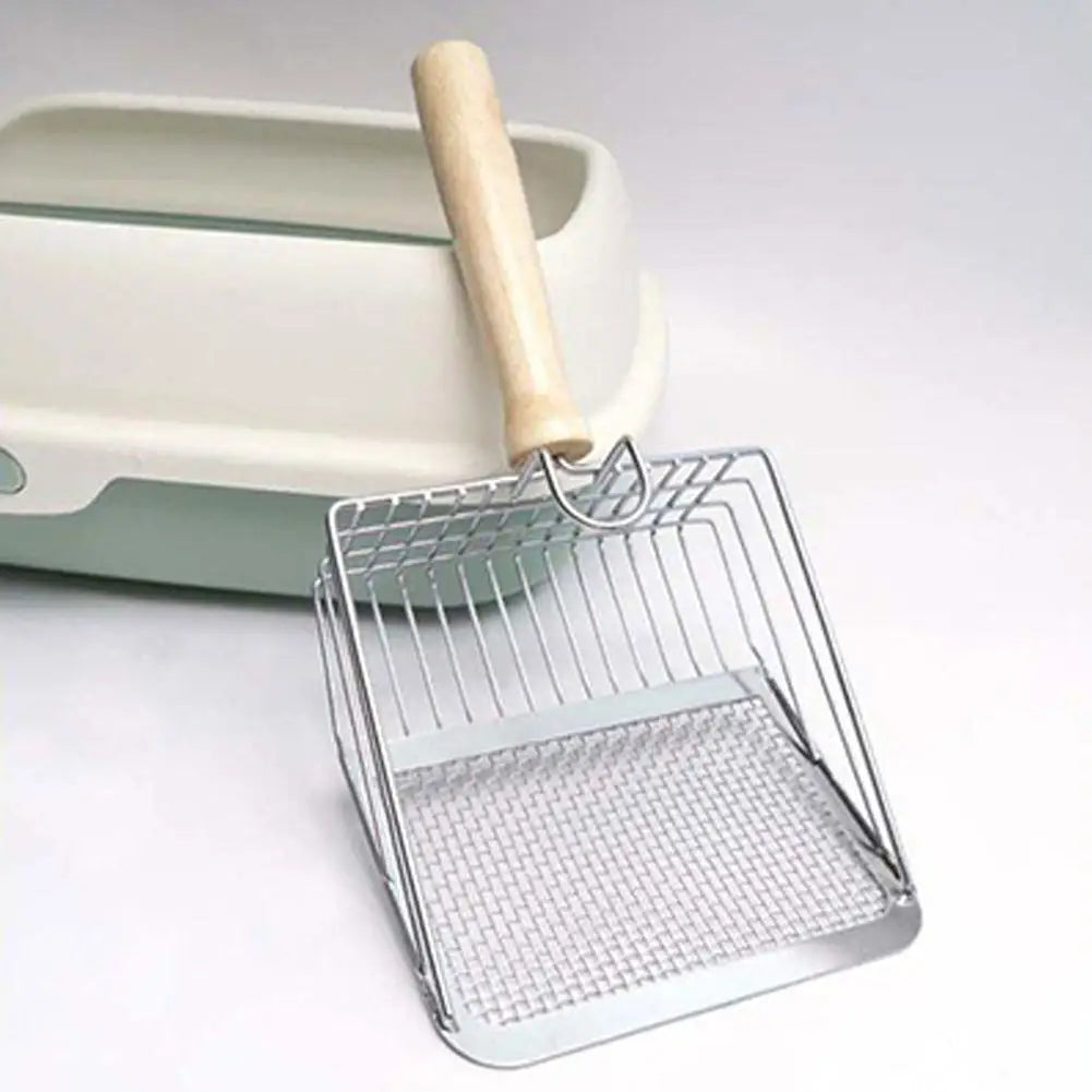 Dog Cat Clean Feces Supplies Stainless steel shovel Cat Litter Scoop Reduces Dust Metal Long Handle Scoop Pet Cleanning Tools ﻿