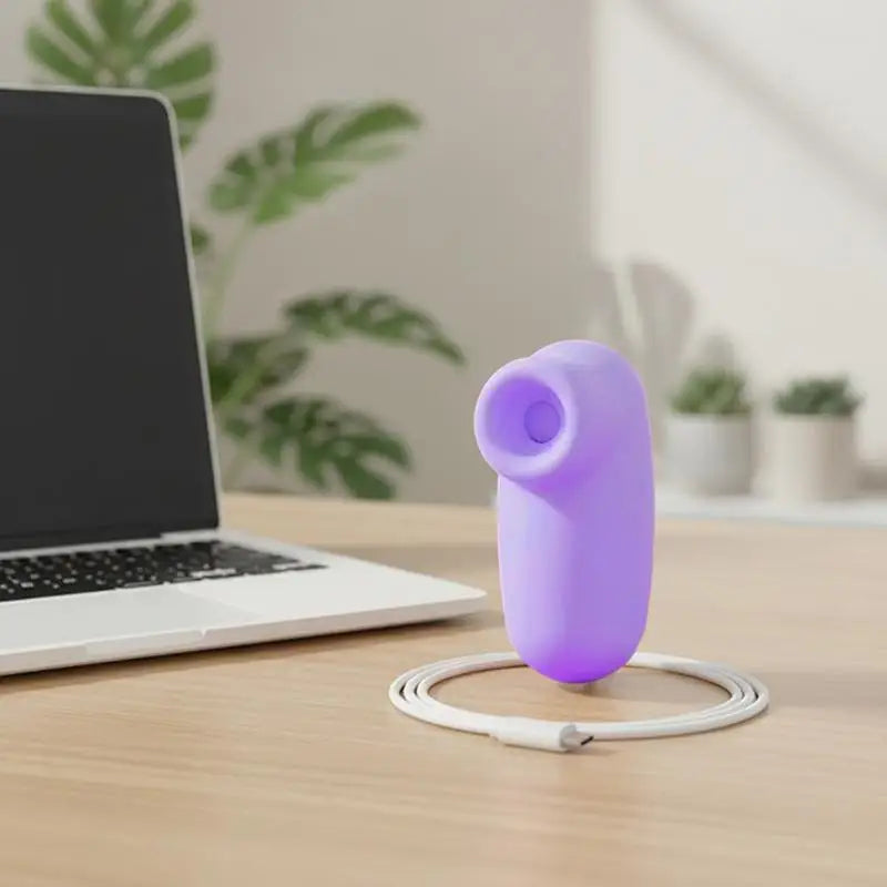【SA】1 Set Soft Purple Silicone Suction Vibrator With Тypе-с Rechargeable Waterproof For Adult Personal Intimate Pleasure At Home
