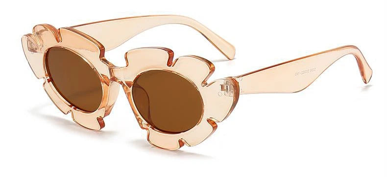 Fashion Cat Eye Candy Colors Sunglasses Women Retro Brand Designer Flower Shape