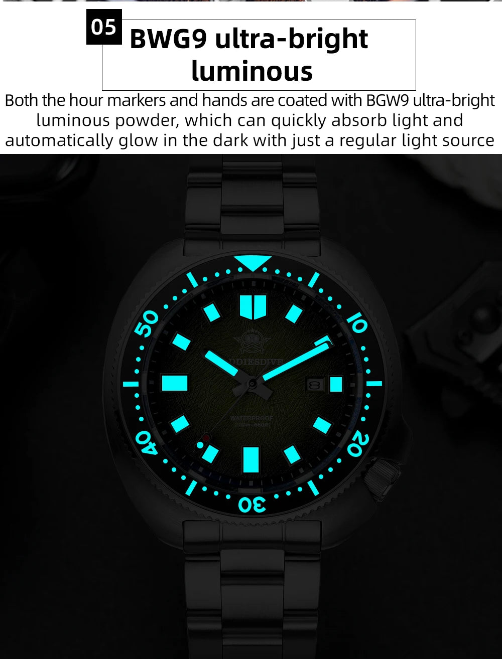ADDIESDIVE New AD2511 Men's Quartz Watches 41mm Turtle Design Sapphire Glass AR Coated BGW9 Luminous Waterproof 200M Diver Watch