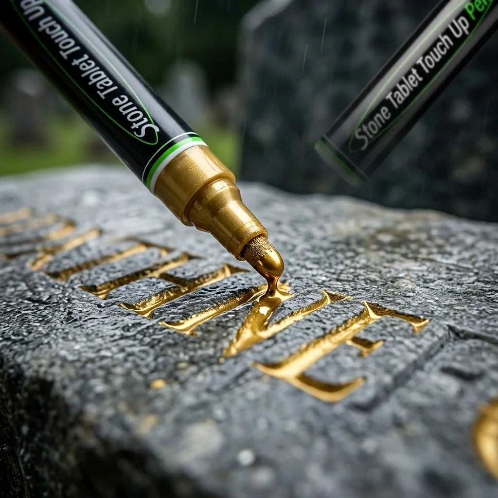 1PCS Professional Gold Tombstone Repair Pen 3mm Waterproof Metallic Inscription Marker Large Capacity Grave Stone Restoration