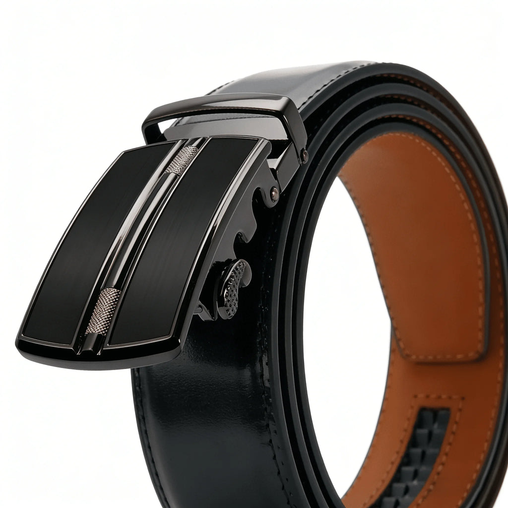 Men's Automatic Genuine Leather Luxury Belt Metal Automatic Buckle Male Waistband Designer High Quality Black Brown Waist Belts