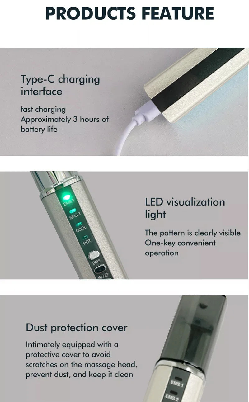 Eye Massager Sound Wave Vibration Lip Electric Muscle Stimulation Skin Lifting Firming Eye Bag Wrinkle Removal Nutrition Input