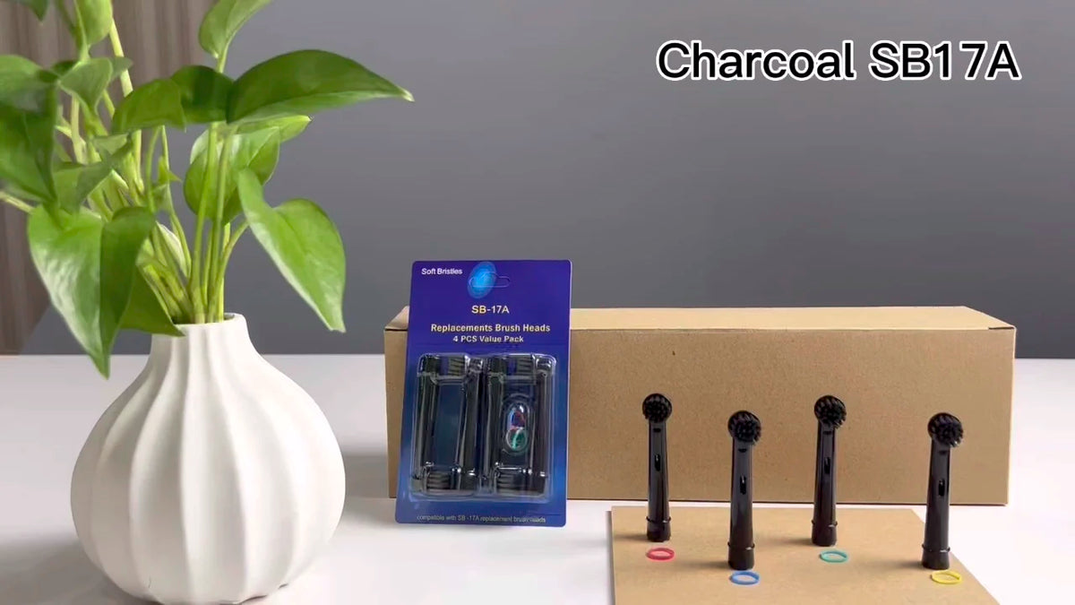 4 Pcs Bamboo Charcoal Bristle Replacement Brush Heads For Oral B Electric Toothbrush Efficient Teeth Cleaning SB-17A