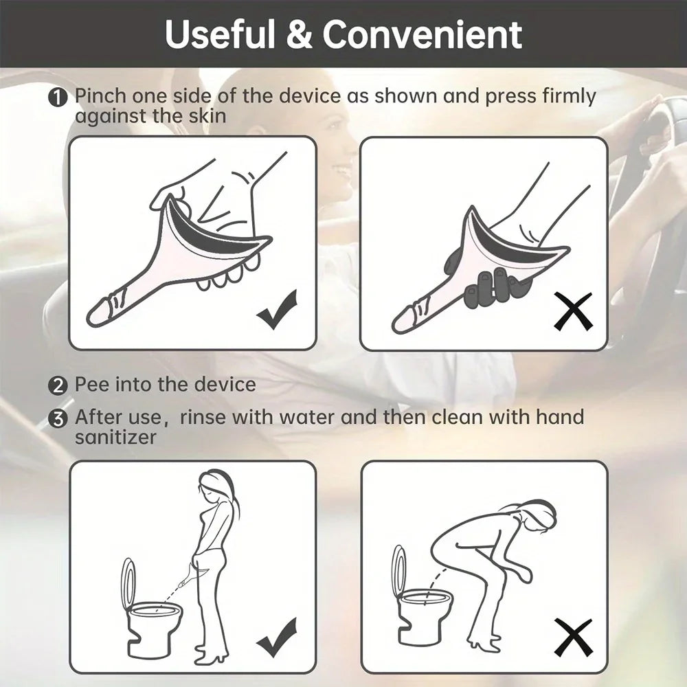 Female Urination Device Portable Stand Up Urinal with Storage Pouch Hygienic Travel Companion for Outdoor & On-The-Go Use
