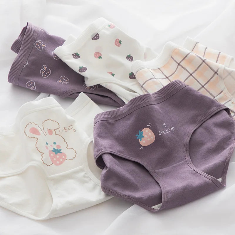 New Underwear Women Cute Rabbit Pattern Panties Girls Briefs Sexy Lingeries Cueca Calcinhas Cotton Shorts Underpants Cute Panty