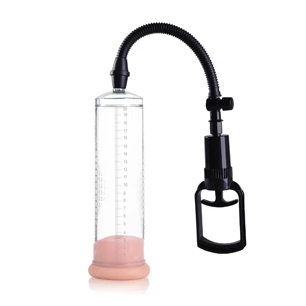 Effective Penis Pump for Men Enlargement Vacuum Dick Extender with Pressure Gauge Realistic Vaginal Sleeve 3 Silicone Inserts