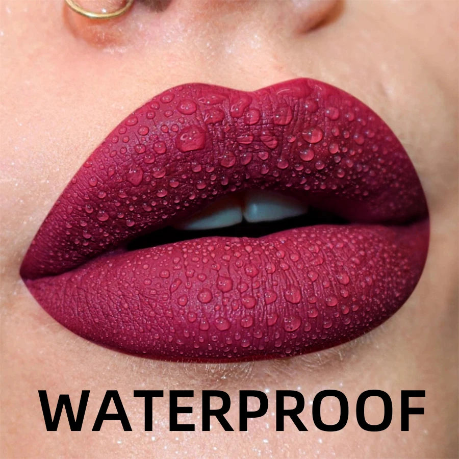 19 Colors Matte Velvet Lip Gloss Waterproof Liquid Lipstick Nude Black Lips Tint Makeup Lip Glaze Cosmetics Red Lip Stain Beauty