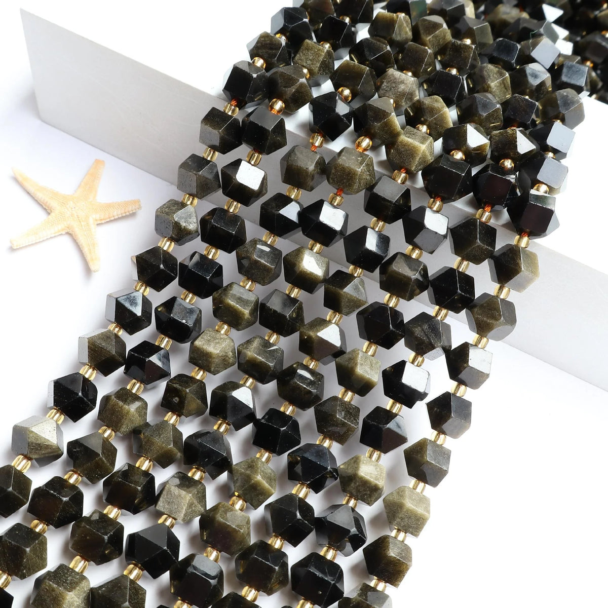 New 10MM Faceted Natural Stone Amazonite Tiger Eye Crystal Octagonal Beads DIY Jewelry Making Bracelet Necklace Wholesale