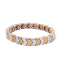 Gold Sliver Color Beaded Bangle For Women Handmade Elastic Beads Bracelets