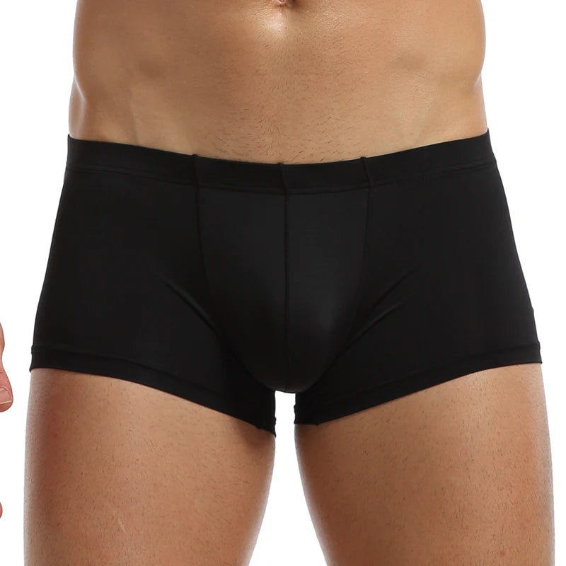 Men's Ice Silk Boxers Breathable Panties Male Large Ultra Thin Boxer Shorts Sexy Underwear