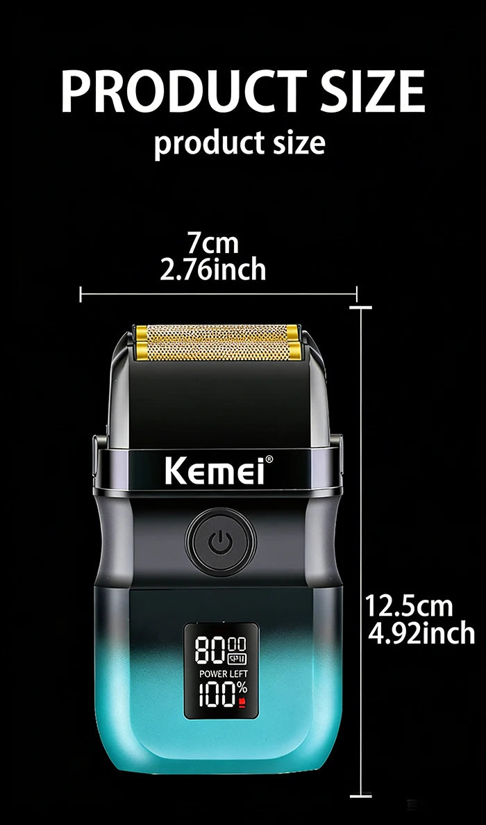 Kemei KM-T420 Electric Beard Shaver LED Digital Display Screen Reciprocating Shaver Electric Men's Shaver