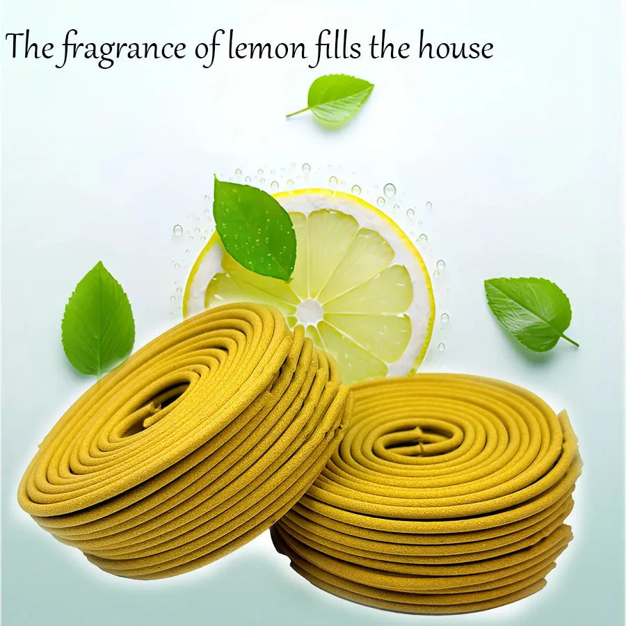 22/50/100 Circle Lemon Fragrance Spiral Incense Pan Fragrance with Gourd Fragrance Insertion, Lemon Fragrance Fills the House
