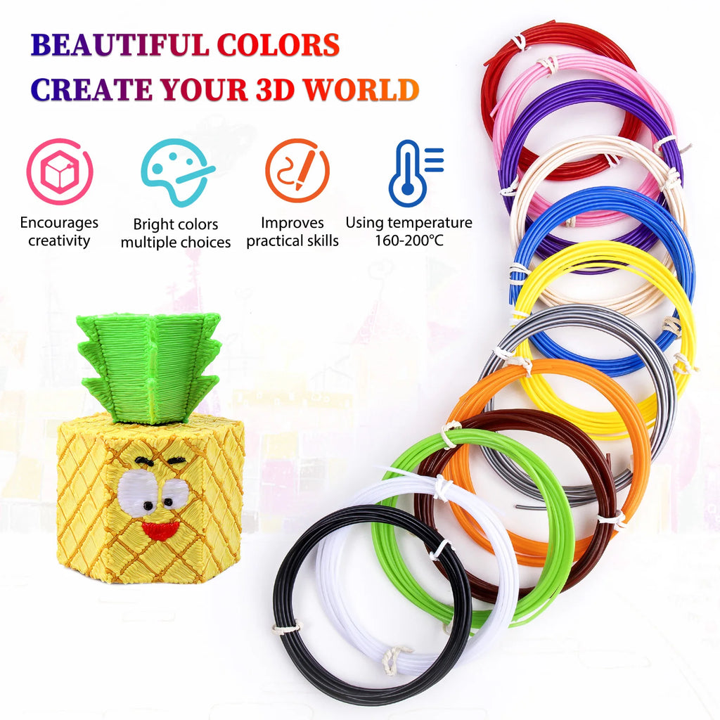 3D Printing Pen 3D PLA Filament 1.75mm 32-Colors With Various Set Combinations For Your Choice For 3D Pen Brush Line Material