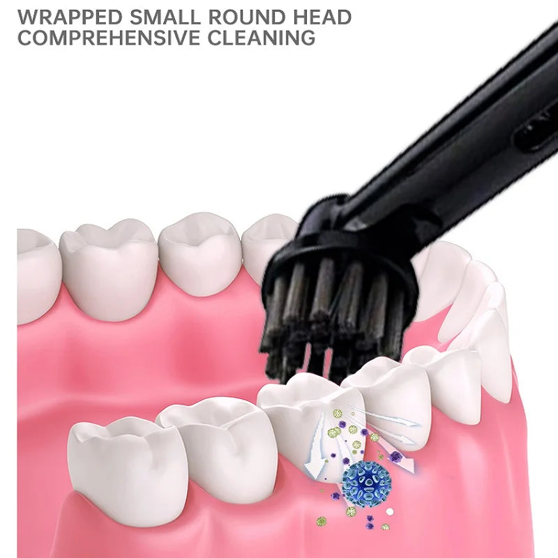 4 Pcs Bamboo Charcoal Bristle Replacement Brush Heads For Oral B Electric Toothbrush Efficient Teeth Cleaning SB-17A