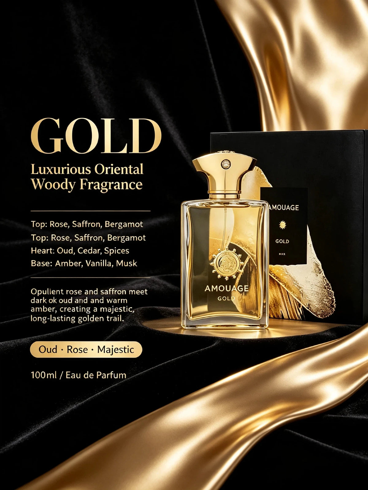 Elegant Metallic Bottle Men Perfume Long Lasting Masculine Woody Spicy Fragrance Oriental Scent For All Occasions