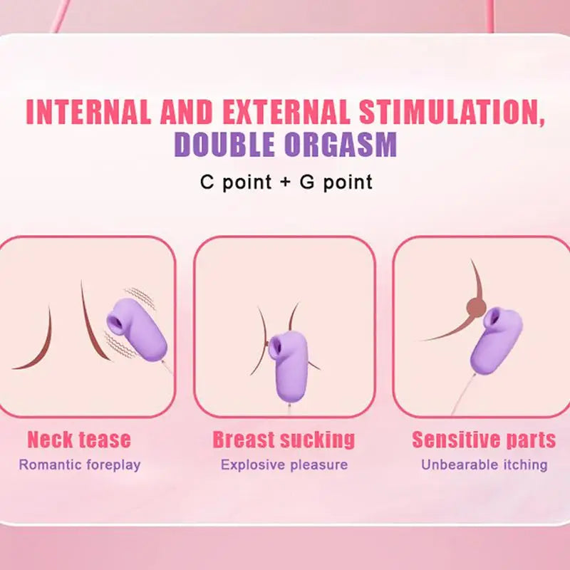 【SA】1 Set Soft Purple Silicone Suction Vibrator With Тypе-с Rechargeable Waterproof For Adult Personal Intimate Pleasure At Home