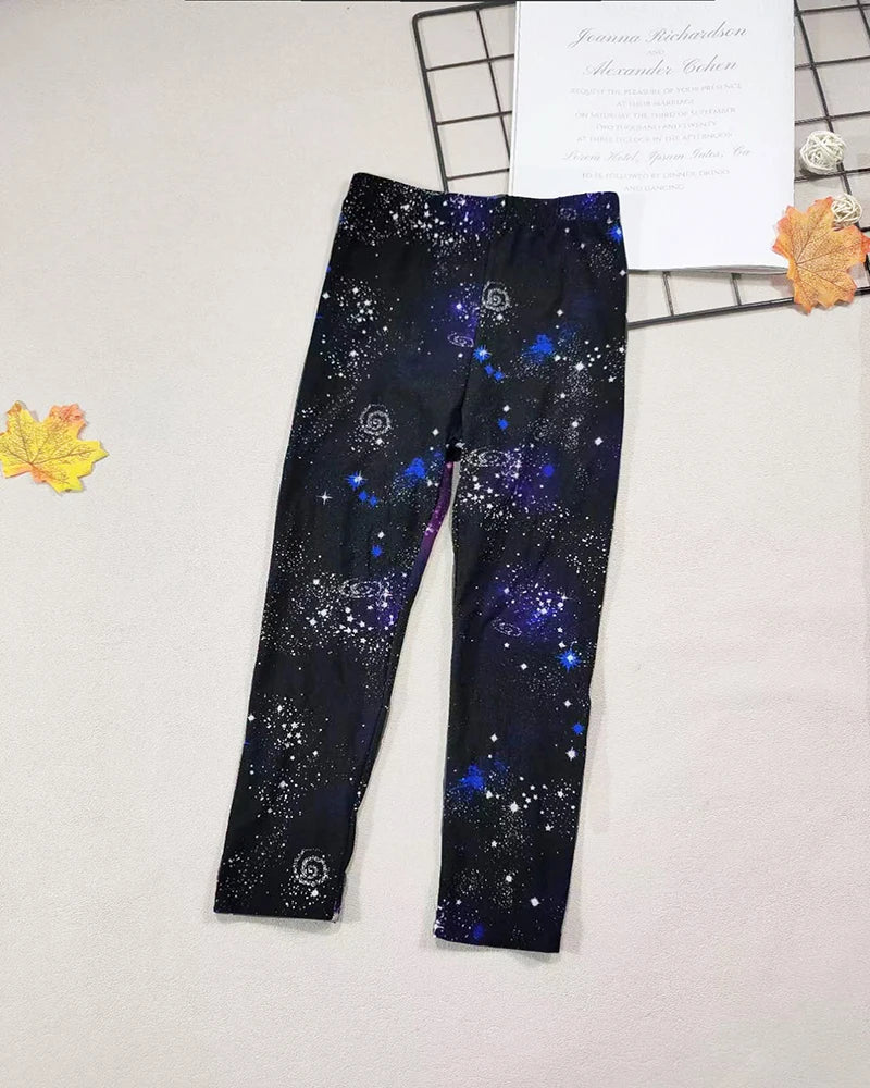 Girls' Leggings Fashion Cartoon Tight Pants Spring and Autumn Baby Girls Slim Fit Flower Leggings Summer Children's Pants