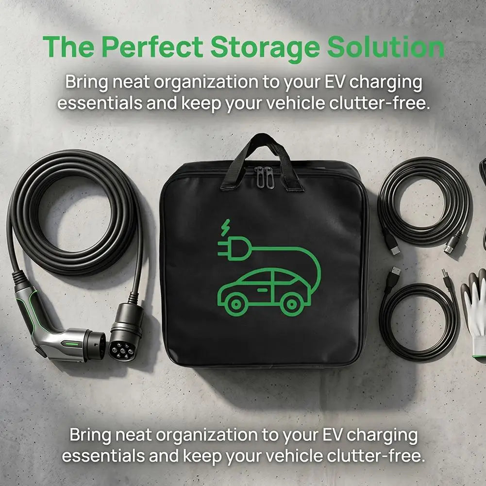 Electric Vehicle Charging Cable Bag Car Charger Cable Storage Bag Auto Trunk Organizer Scratch-Resistant Charger Cable Bag