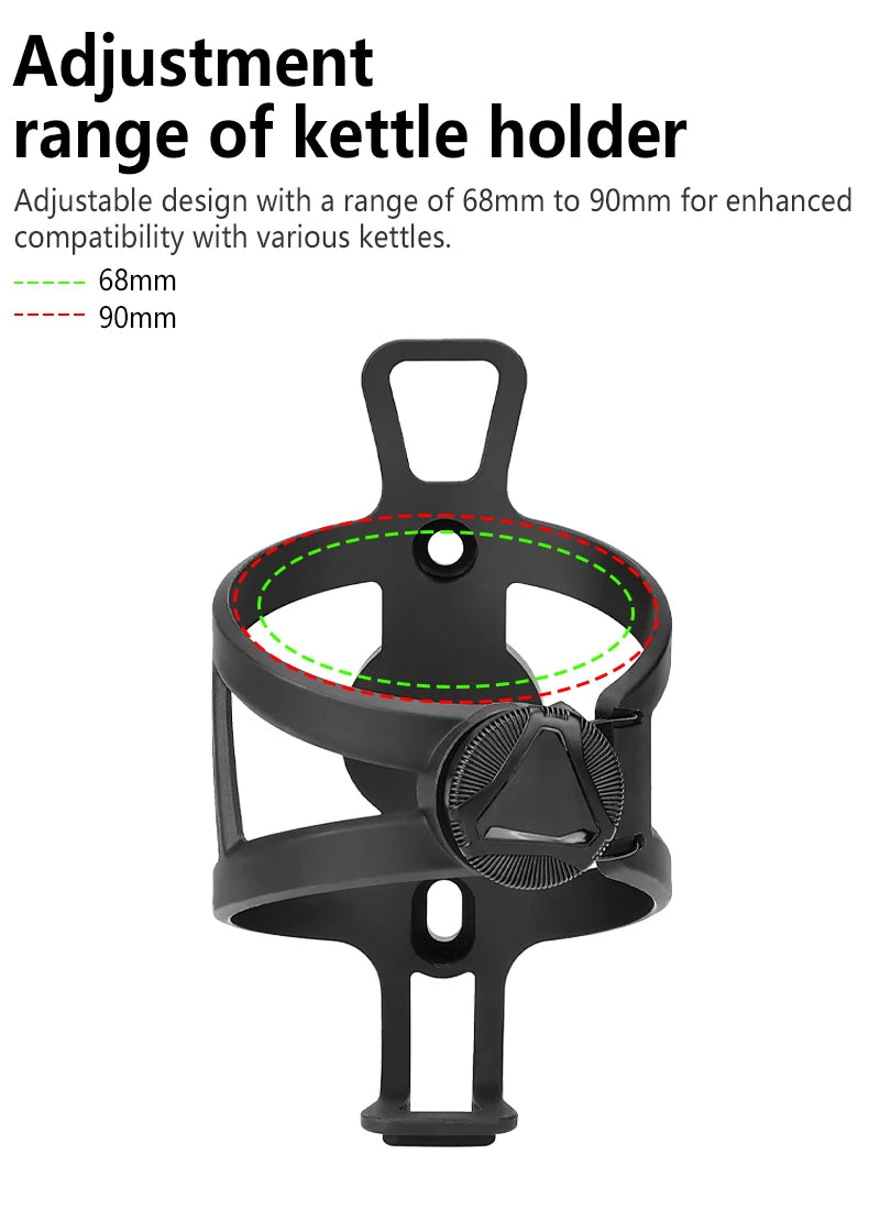 Universal Adjustable Bike Bottle Cage 68-90mm ATWEINA Water Bottle Holder with Integrated AirTag Case