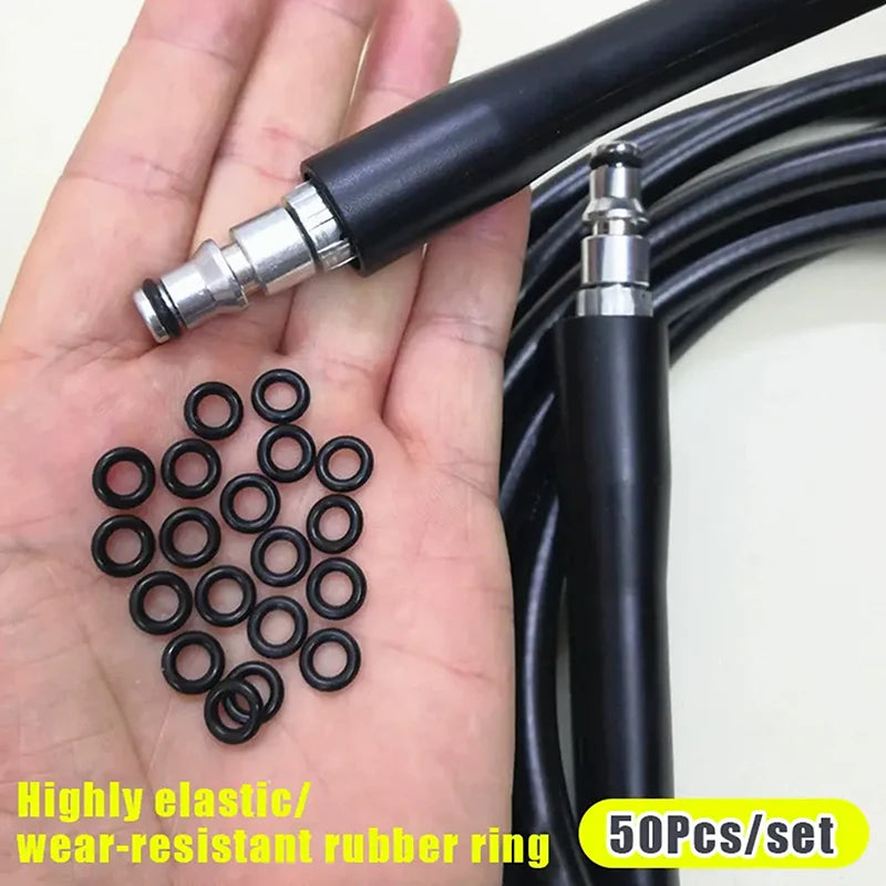 10un/lote O-ring de borracha para saída de limpeza de pistola de água de alta pressão, anel preto, acessórios para máquina de lavar carro, acessórios para pistola de água para estética automóvel