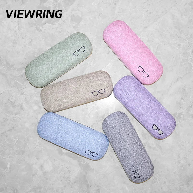 Viewring Linen Solid Color Glasses Case Hard Shell Anti Pressure Eyeglasses Portable Men's And Women's Sunglasses Storage Box