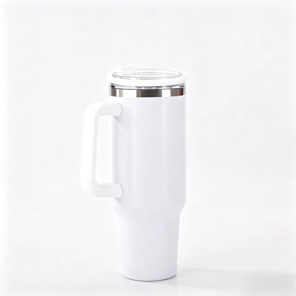 40oz 1200ML Insulated Tumbler W/Handle & Straw, Double Wall Thermal Cup, Travel Coffee Mug, Gift