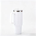 40oz 1200ML Insulated Tumbler W/Handle & Straw, Double Wall Thermal Cup, Travel Coffee Mug, Gift